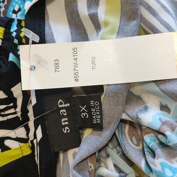 Multi Color Plunge Neckline/Back Dress Size 3X - Picture 4 of 5